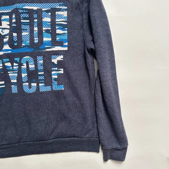Soulcycle Full Zip Hoodie Sweatshirt Jacket Blue Spell out Soul Cycle Size M - Picture 6 of 6